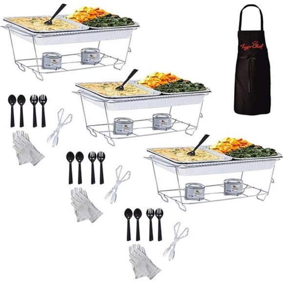 Chafing Dish Buffet Set Disposable - Full Size Disposable Wire Chafer (40 Piece) - Picture 1 of 6